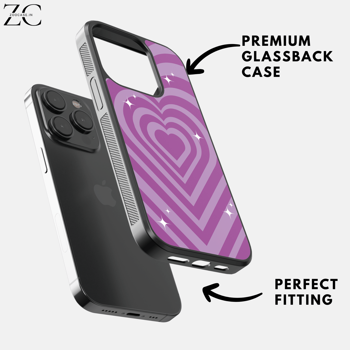 Purple Hearts Glassback Case