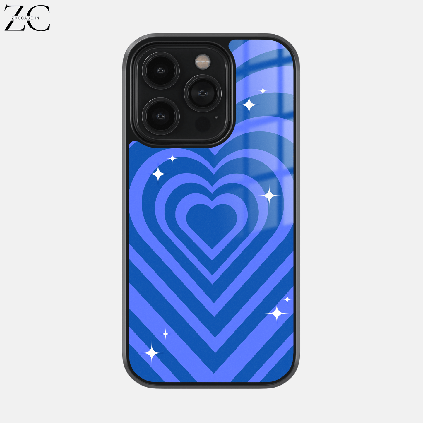 Blue Hearts Glassback Case