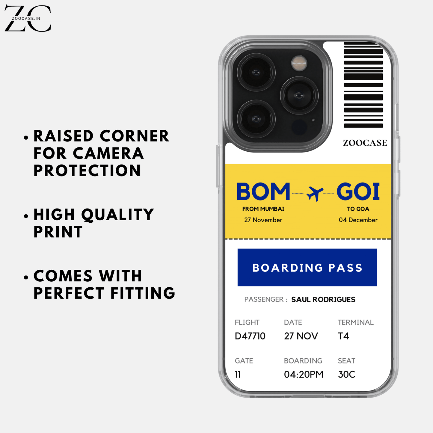 Customised Boarding pass Silicon Cover