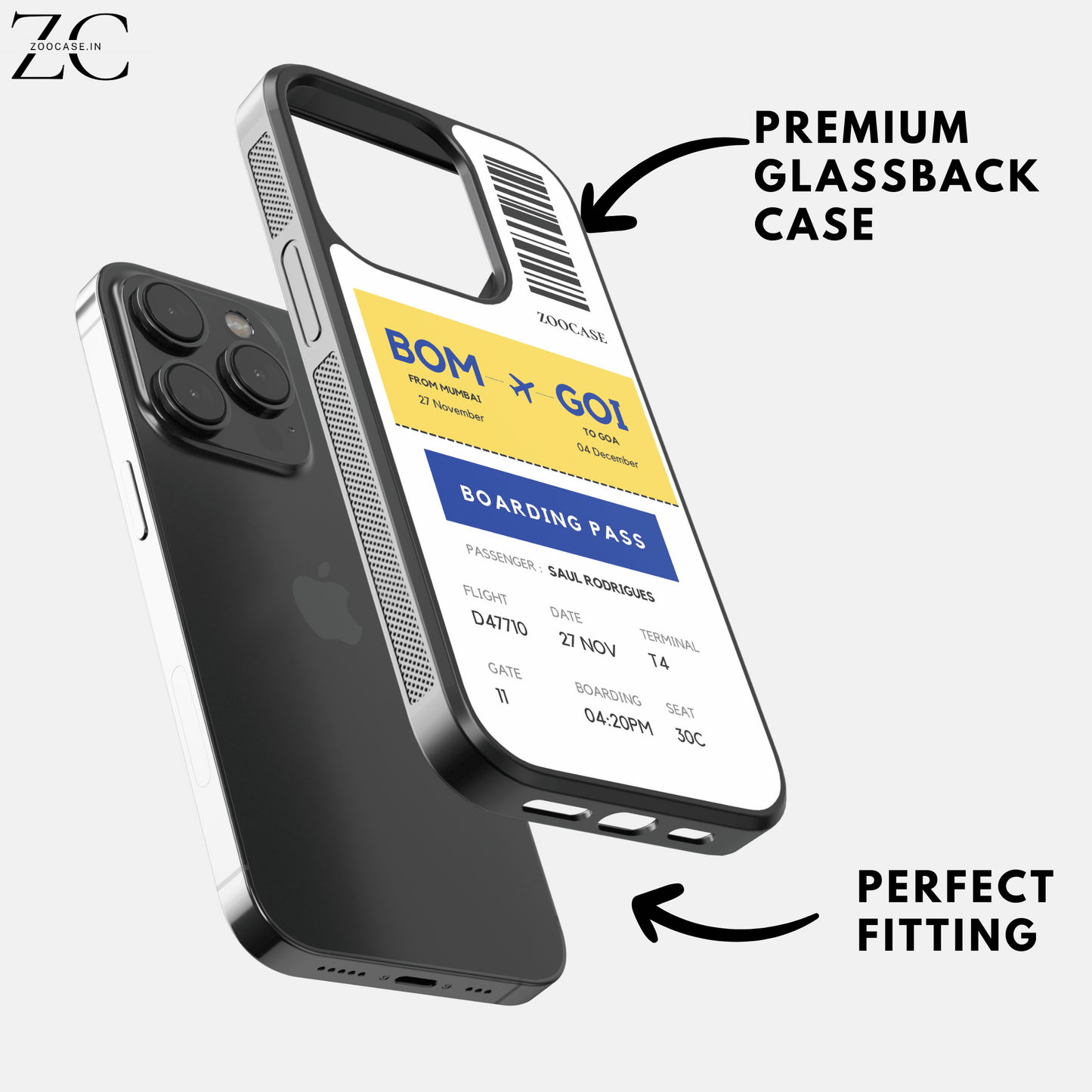 Customised Boarding Pass Glassback Case