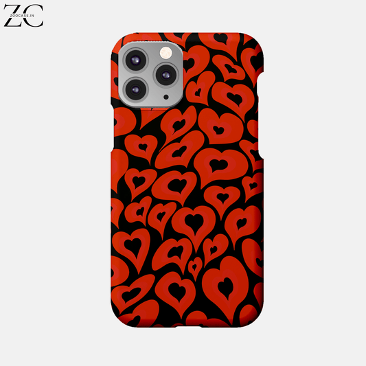 Red Hearts Hard Phone Case